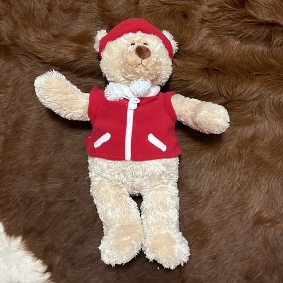 🎄Teddy B Caring Bears Collection Stuffed Animal New Tag #7 Gund® Teddy Red Hat - Picture 1 of 11